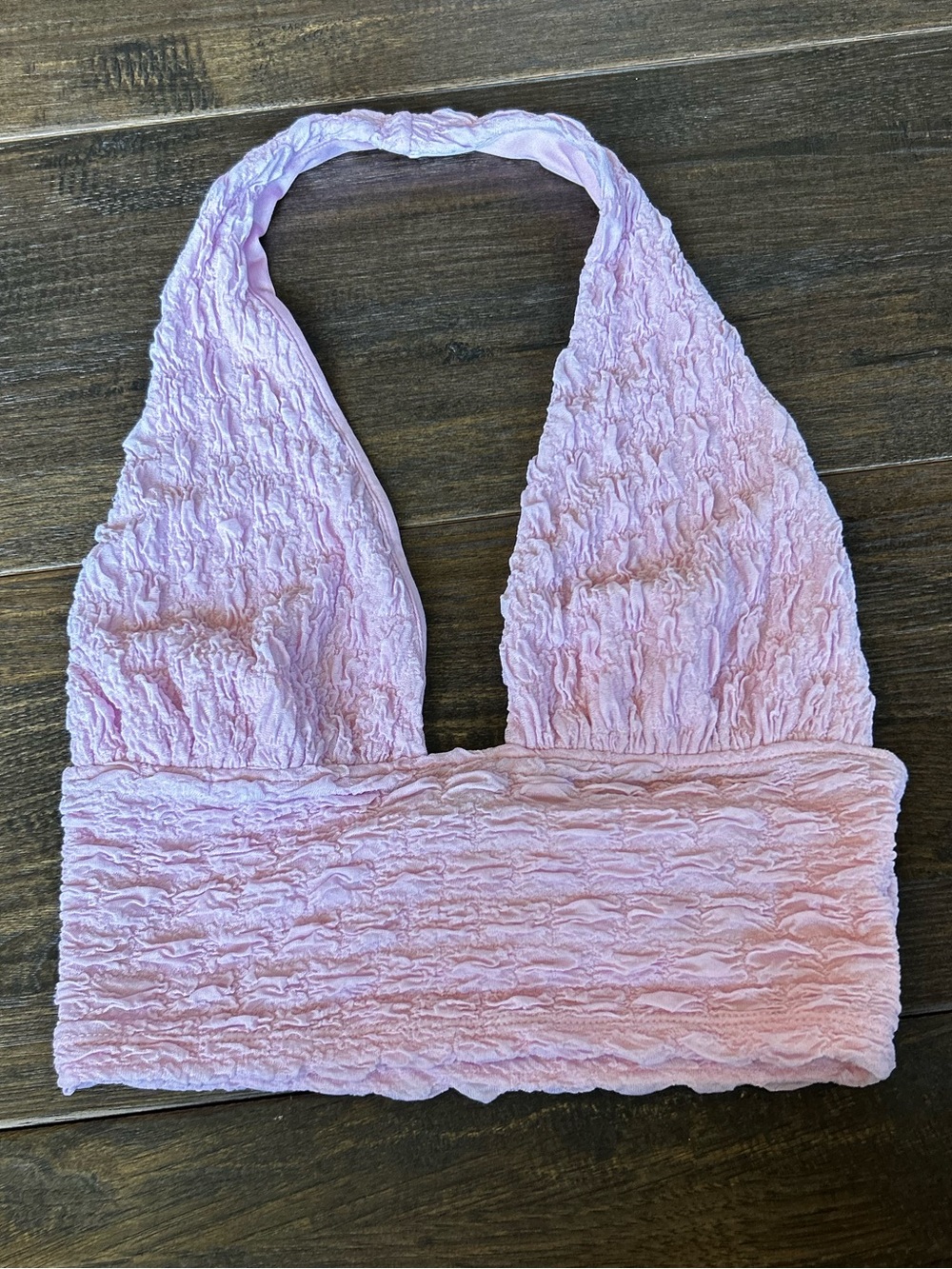 H&M Pale Pink Textured Halter Tank